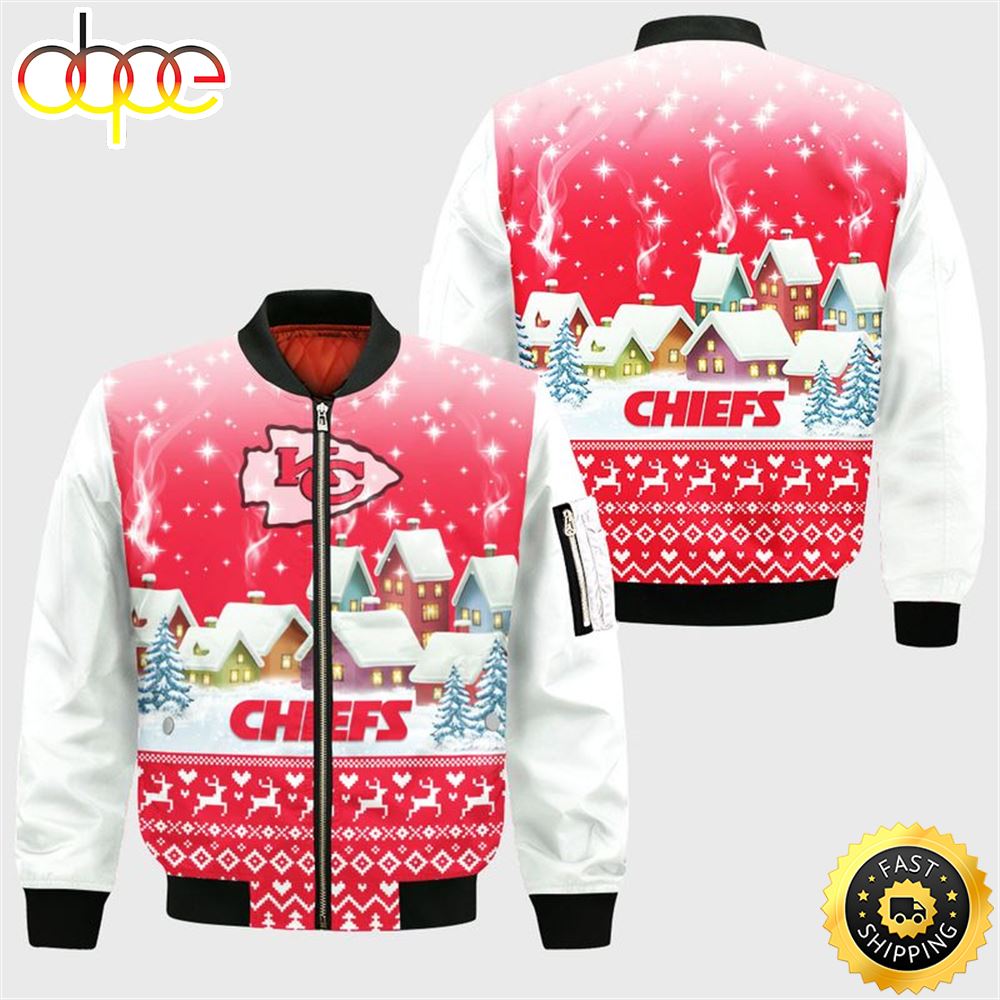 Kansas City Chiefs Christmas Pattern Bomber Jackets Gift Fans