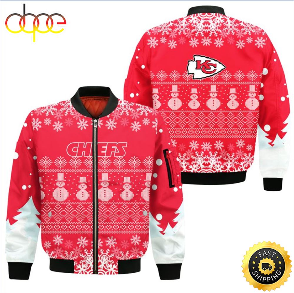 Kansas City Chiefs Christmas Pine Bomber Jacket