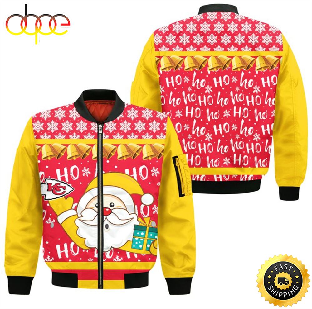 Kansas City Chiefs Christmas Santa Claus Bomber Jacket