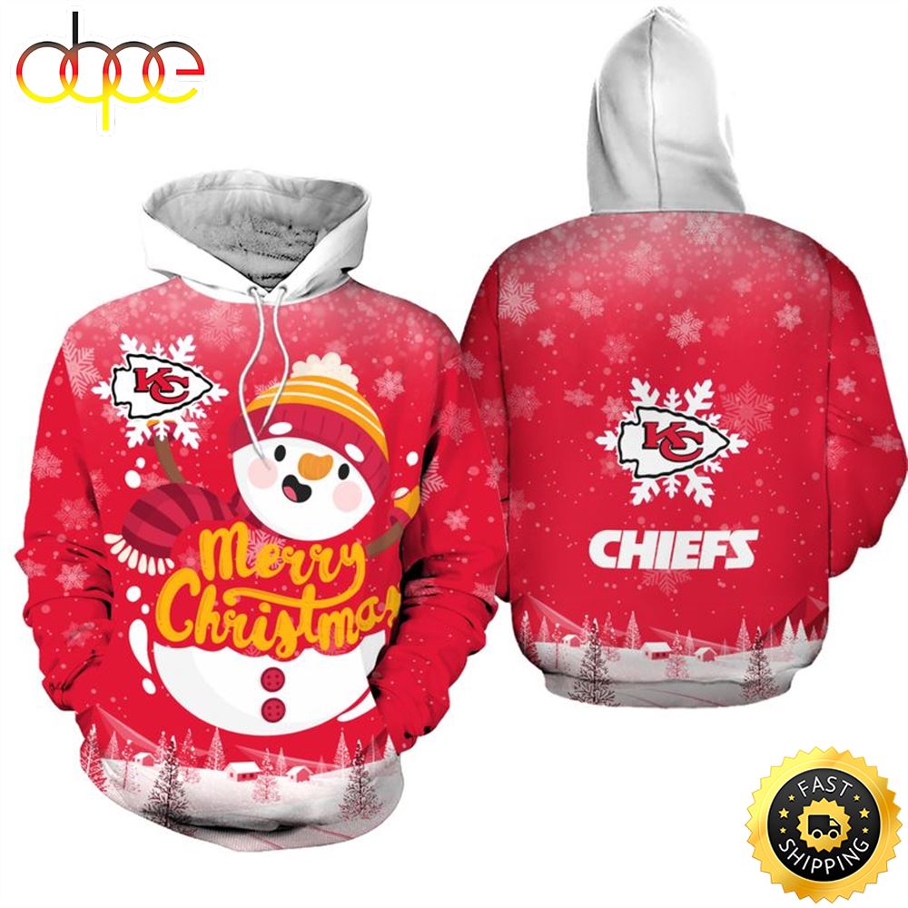 Kansas City Chiefs Christmas Snowman Football NFL Christmas All Over print Shirt