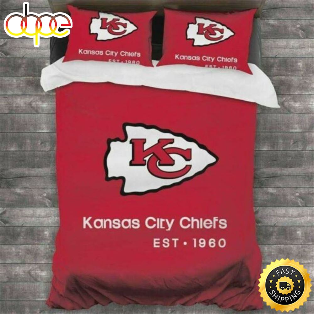 Kansas City Chiefs Fans Nfl Team Duvet Cover Quilt Cover Pillowcase Bedding Set