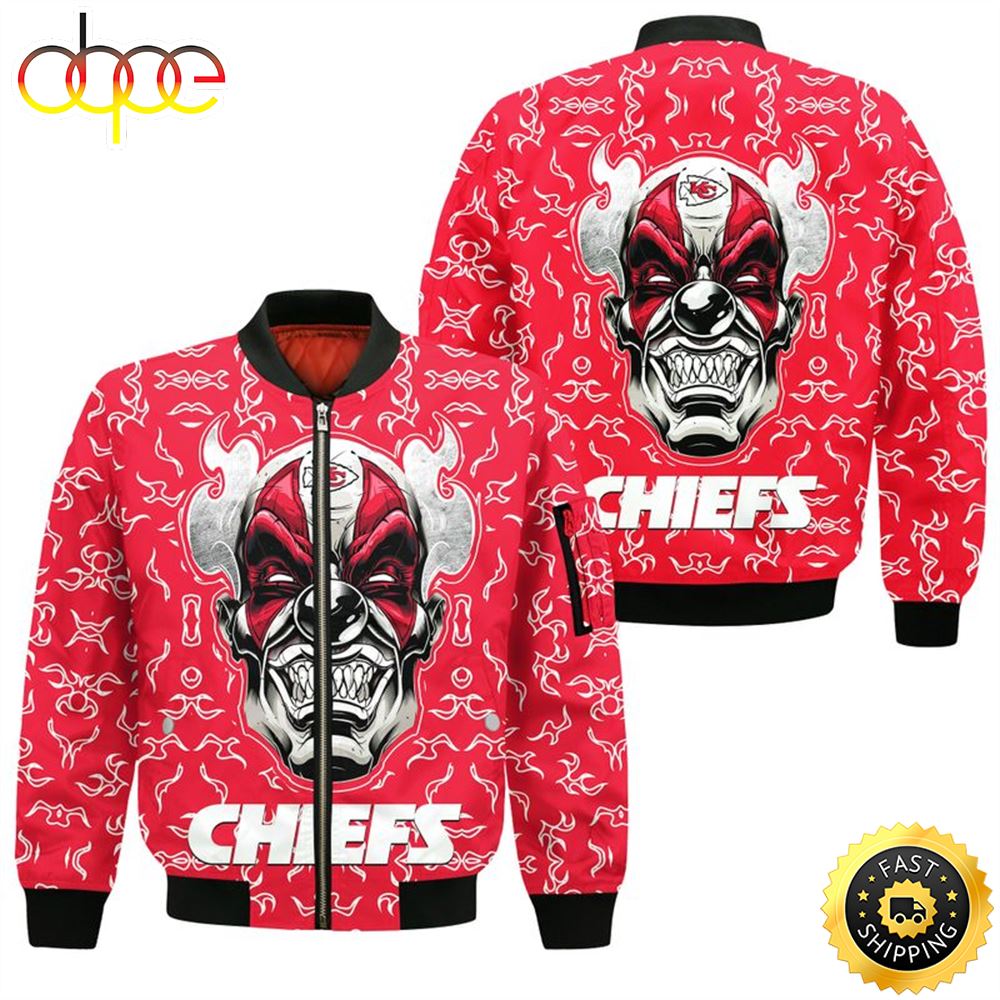 Kansas City Chiefs Halloween Clown Bomber Jacket