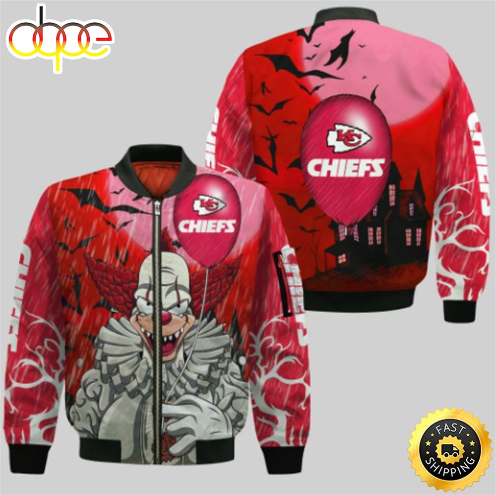 Kansas City Chiefs IT Halloween All Over Print Bomber Jacket