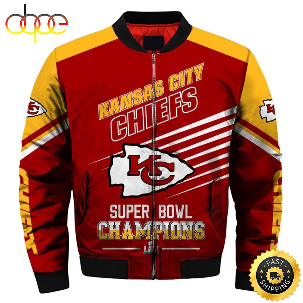 Kansas City Chiefs Super Bowl Champions 54 LIV Mens and Womens 3D Bomber Jackets For Fan
