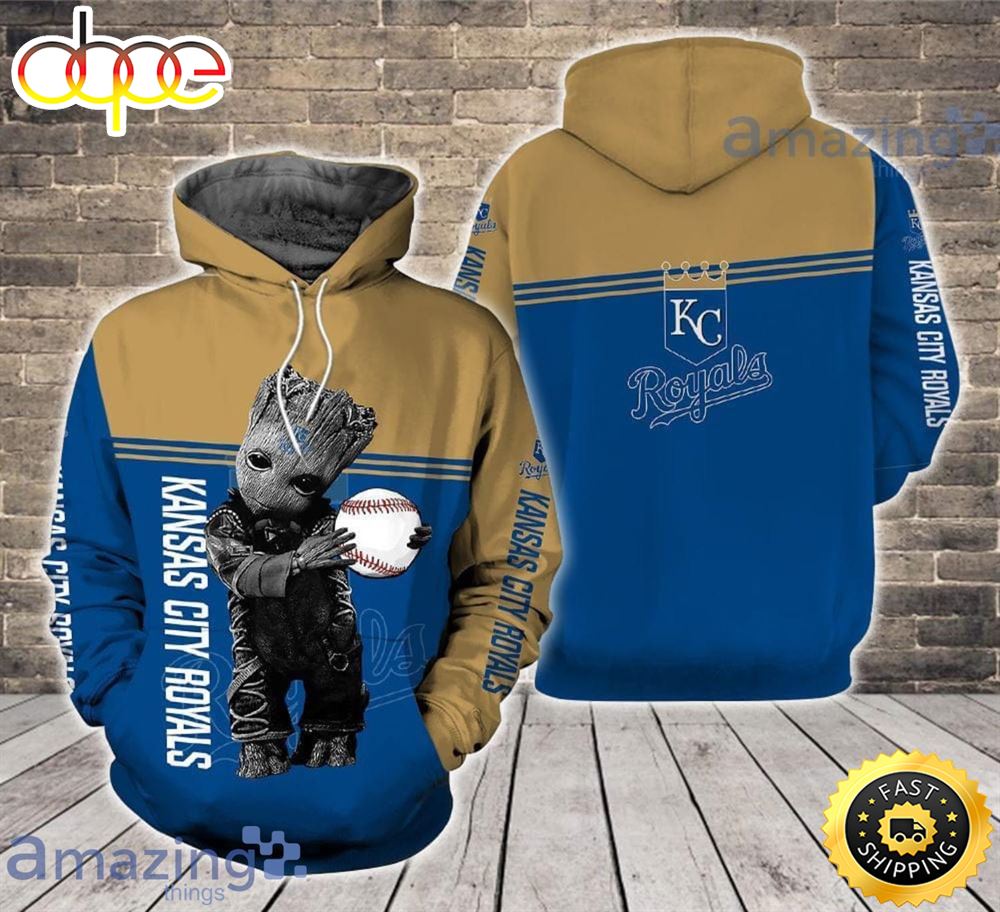 Kansas City Royals Ft. Groot 3d Hoodie For Fans