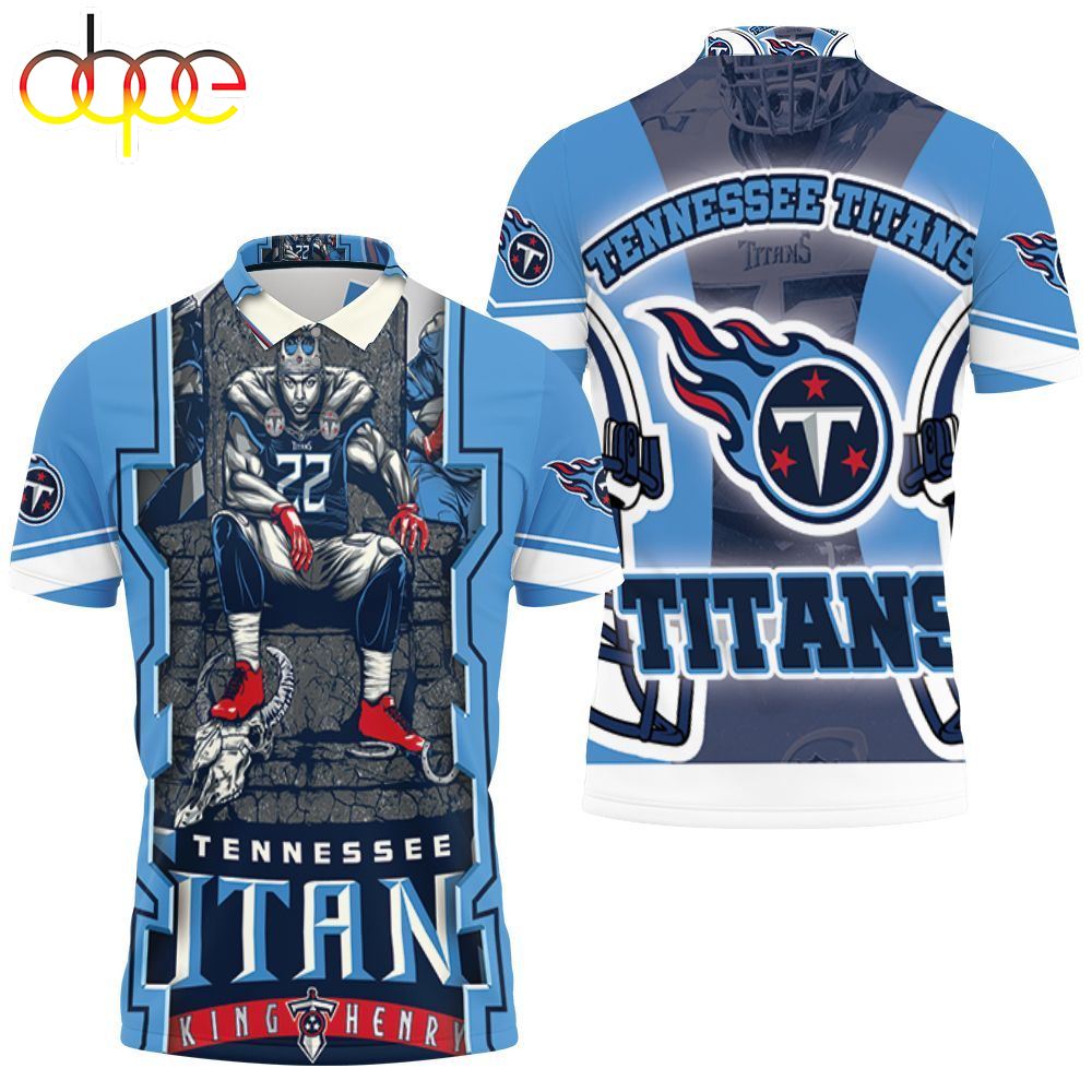 King Derrick Henry #22 Tennessee Titans Afc Sotuh Division Champions Super Bowl  Polo Shirt