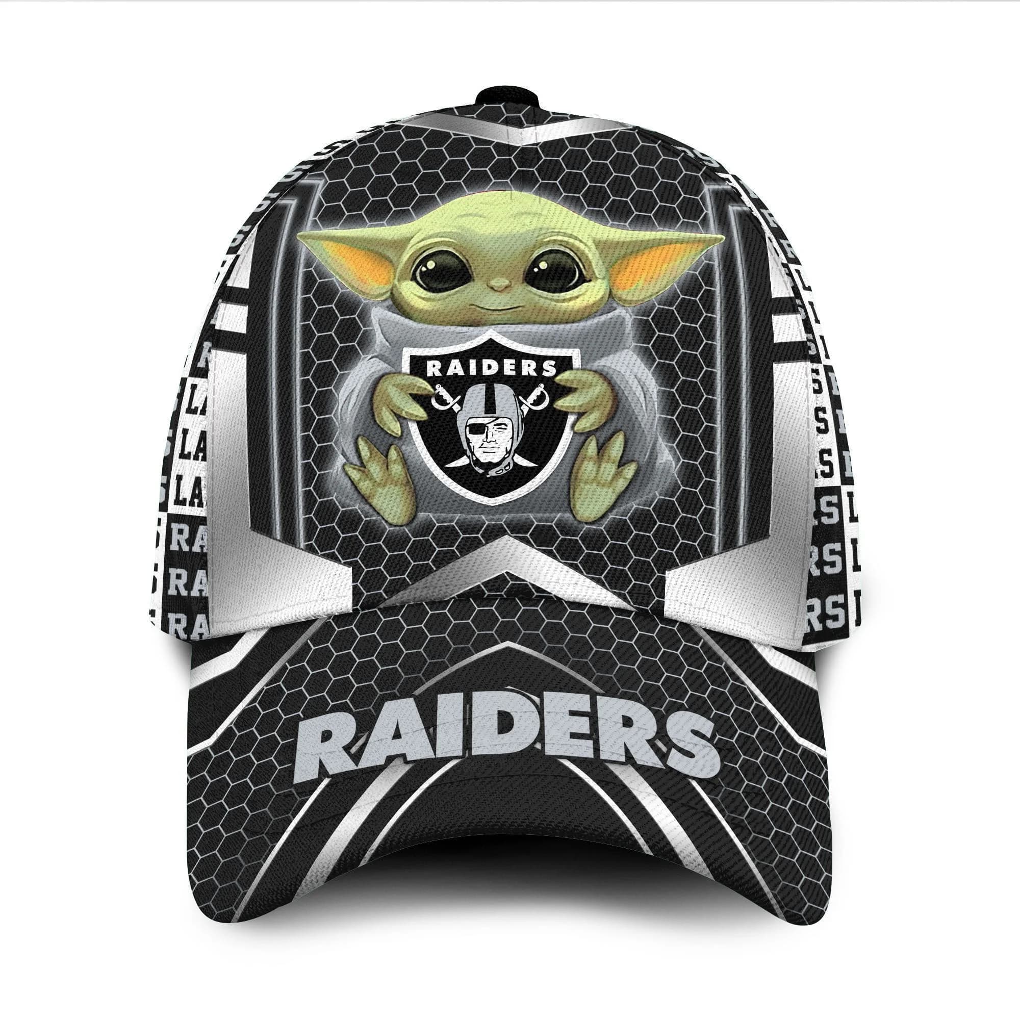 Las Vegas Raiders Baby Yoda All Over Print 3D Classic Cap