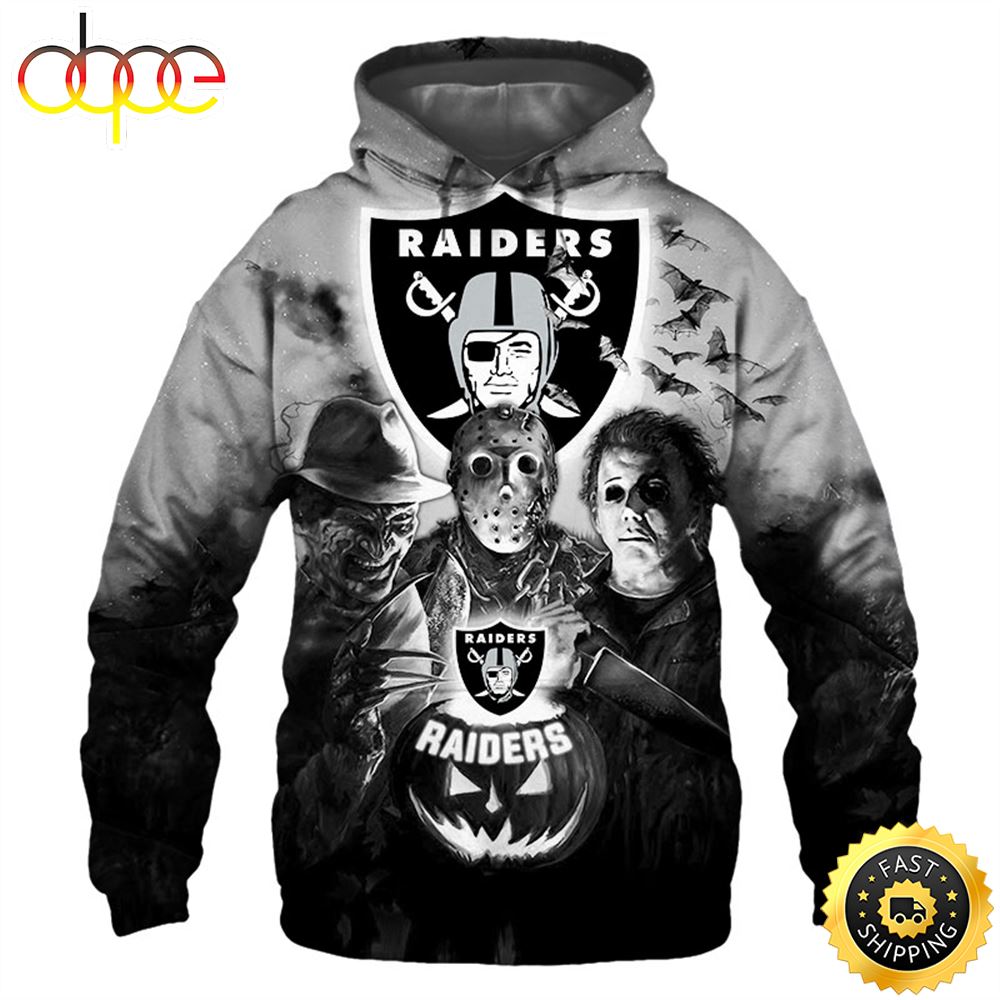 Las Vegas Raiders Hoodie 3d Halloween Horror Night Gift For Fans
