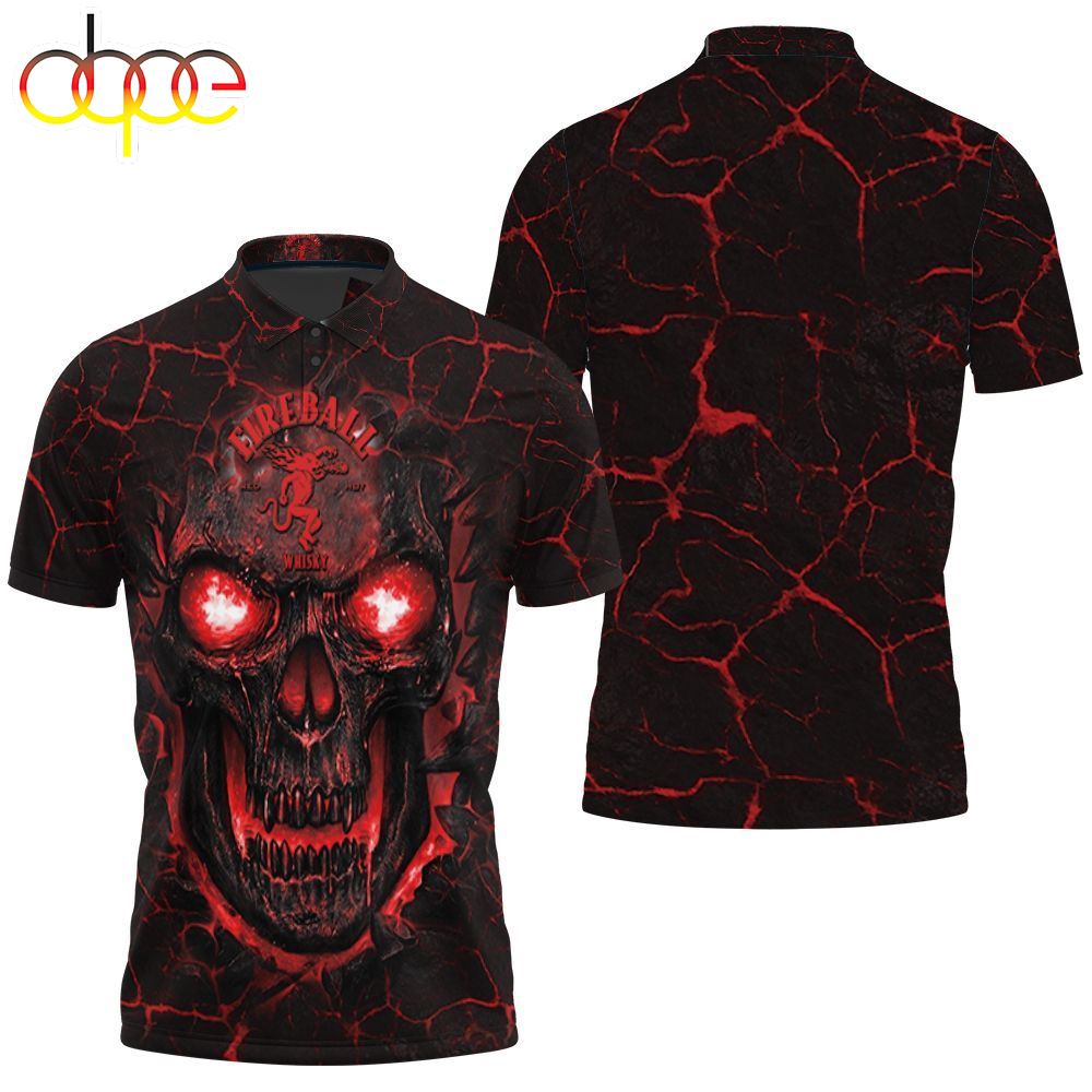 Lava Skull Fireball Printed Graphic Printed TShirt