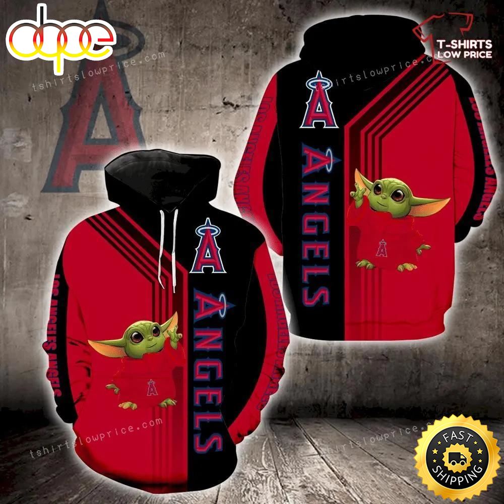Los Angeles Angels Baby Green Yoda Full Print 3d Hoodie And Zipper