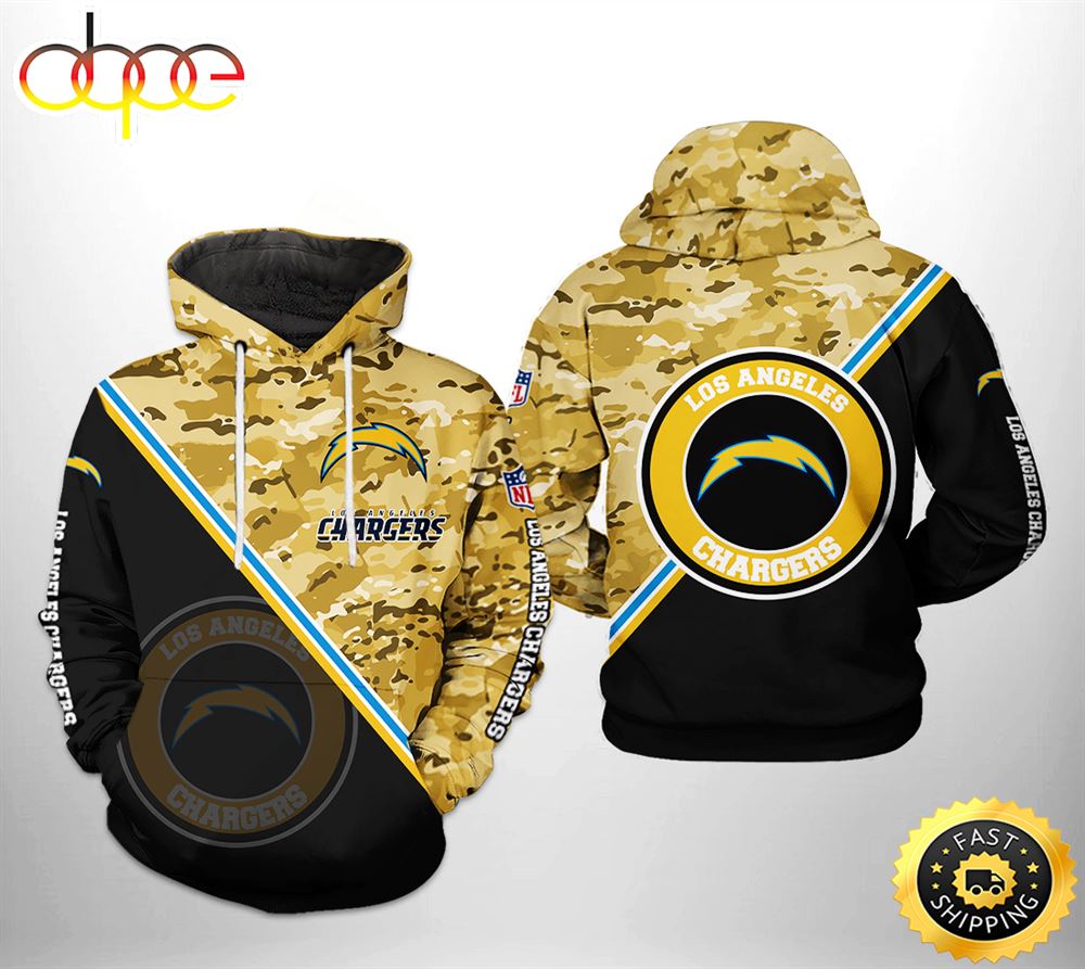 Los Angeles Chargers NFL Camo Team 3D Printed HoodieZipper Hoodie