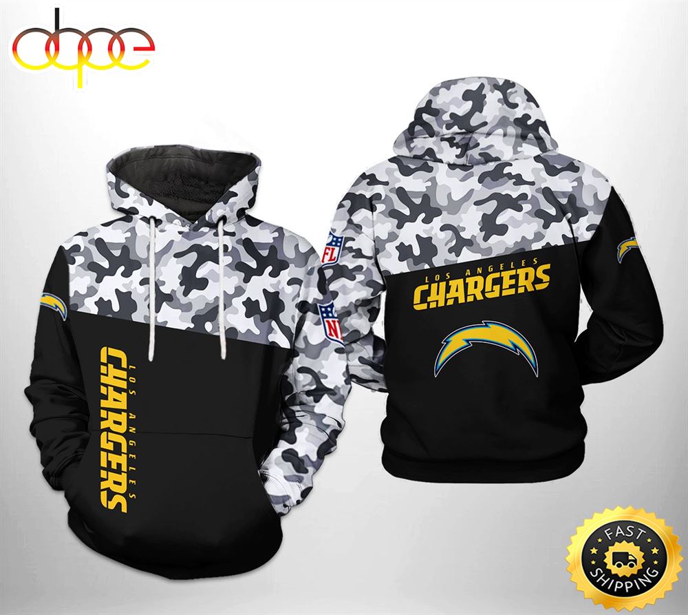 Los Angeles Chargers NFL Camo Veteran Team 3D Printed HoodieZipper Hoodie