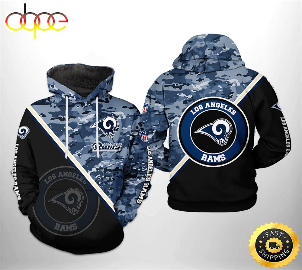 Los Angeles Rams NFL Camo Team 3D Printed HoodieZipper Hoodie