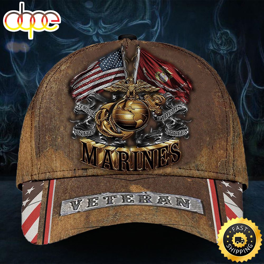 Marine Veteran Hat Old Retro Unique USMC Marine Corps Veteran Hat Merch Gift Ideas For Him Hat Classic Cap