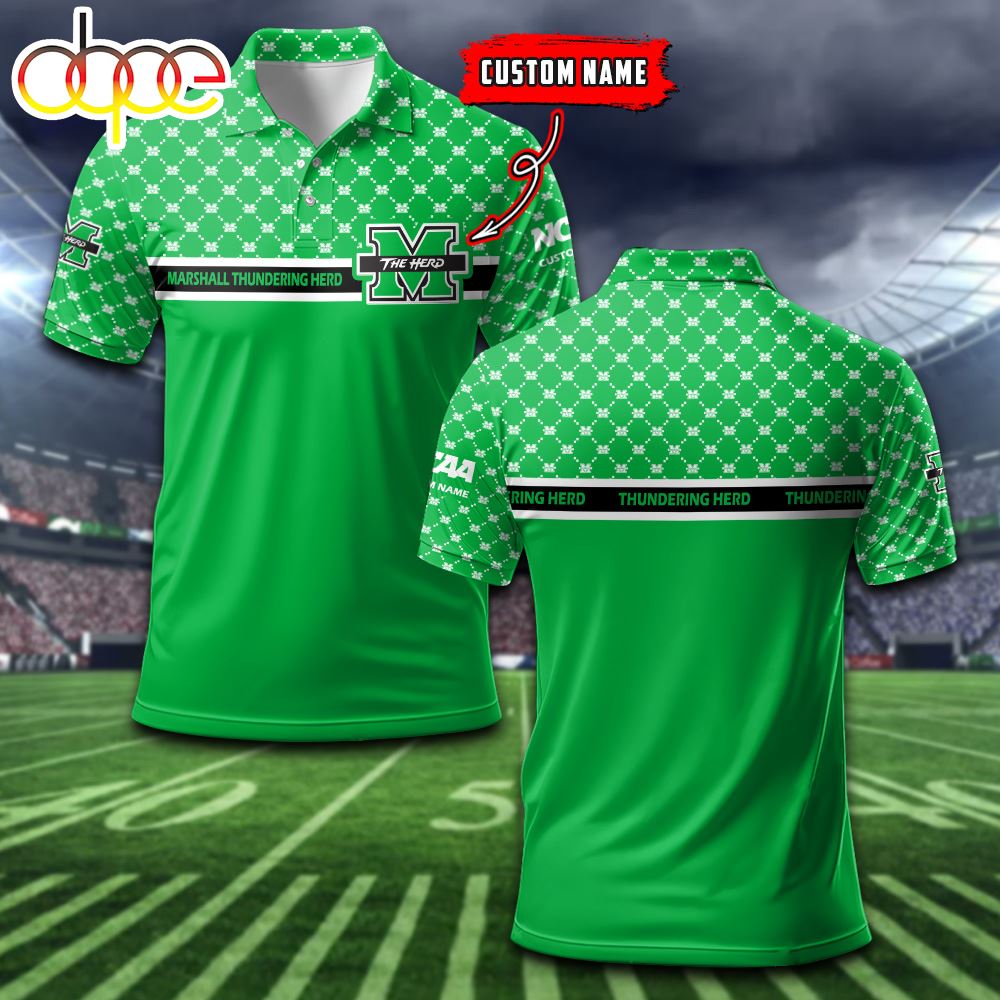 Marshall Thundering Herd Custom Name Sports For Fan Polo Shirt