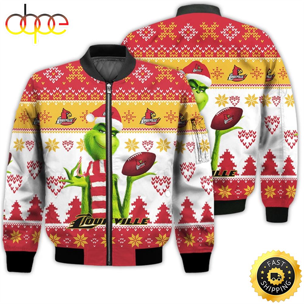 Merry Christmas 2023 Ugly Unisex National Collegiate Athletic Association American Grinch Cute Cardinals 3D Bomber Jacket