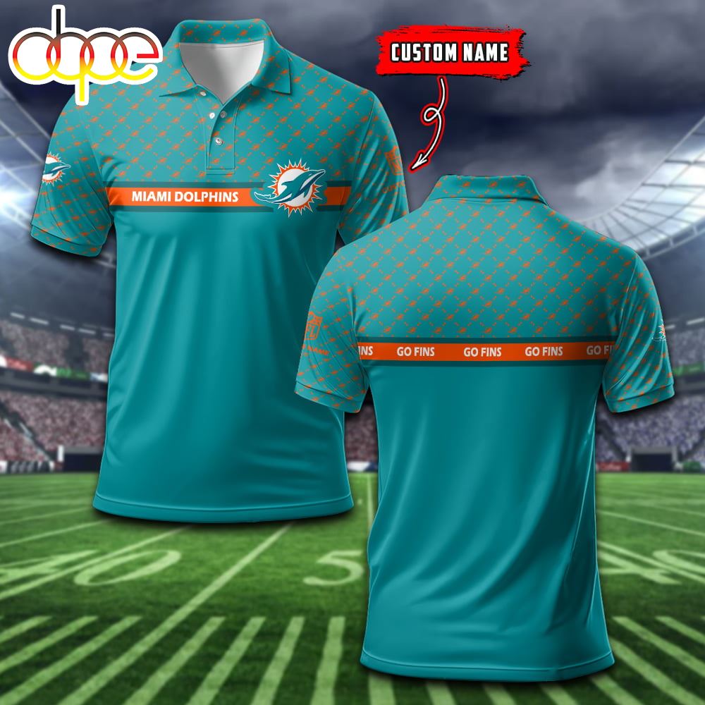 Miami Dolphins Custom Name Sports For Fan Polo Shirt