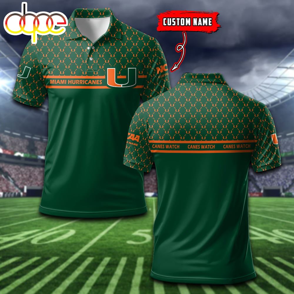 Miami Hurricanes Custom Name Sports For Fan Polo Shirt