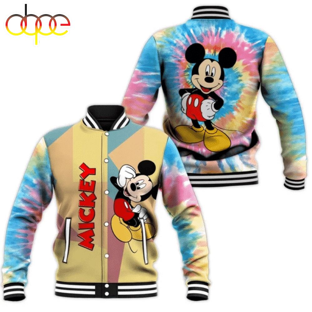 Mickey Mouse Disney Mickey Mouse Disney Tie Dye Cartoon Gift Lover Baseball Jacket