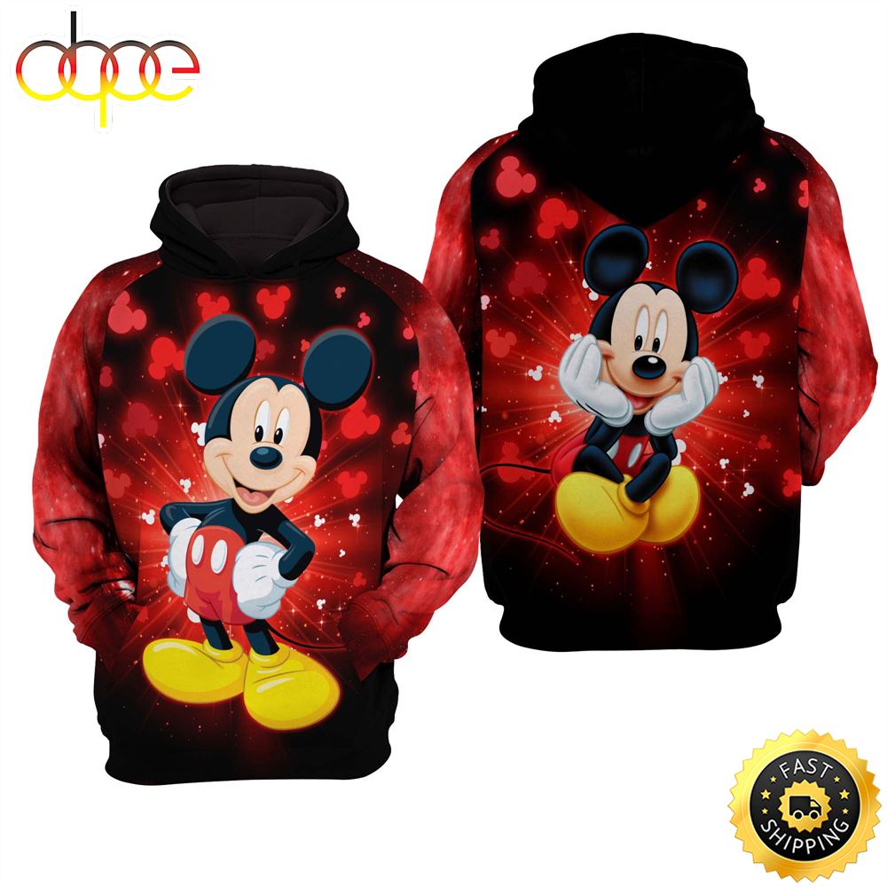 Mickey Mouse Red Disney 3D Hoodie