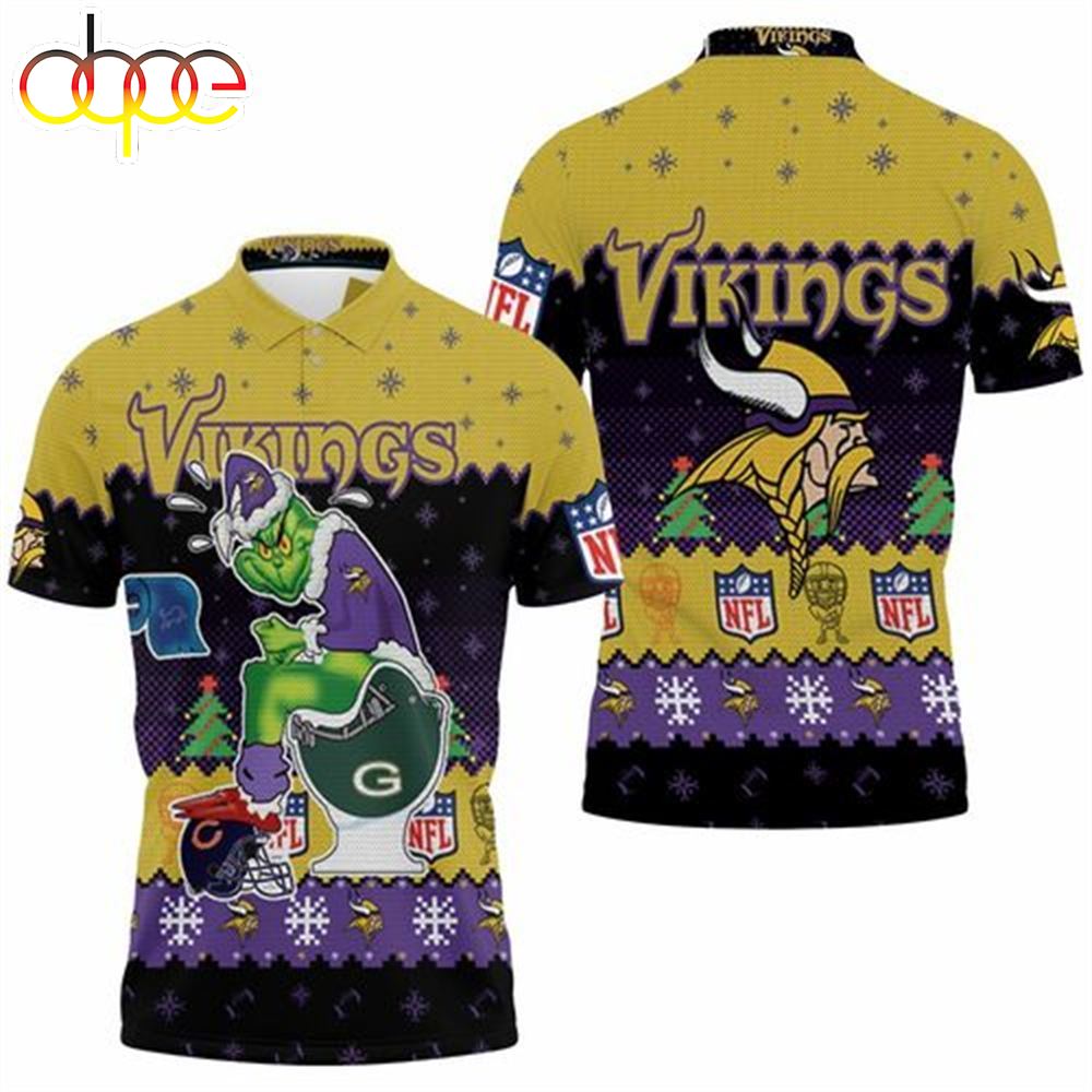 Minnesota Viking Christmas Grinch In Toilet Knitting Pattern SweatShirt
