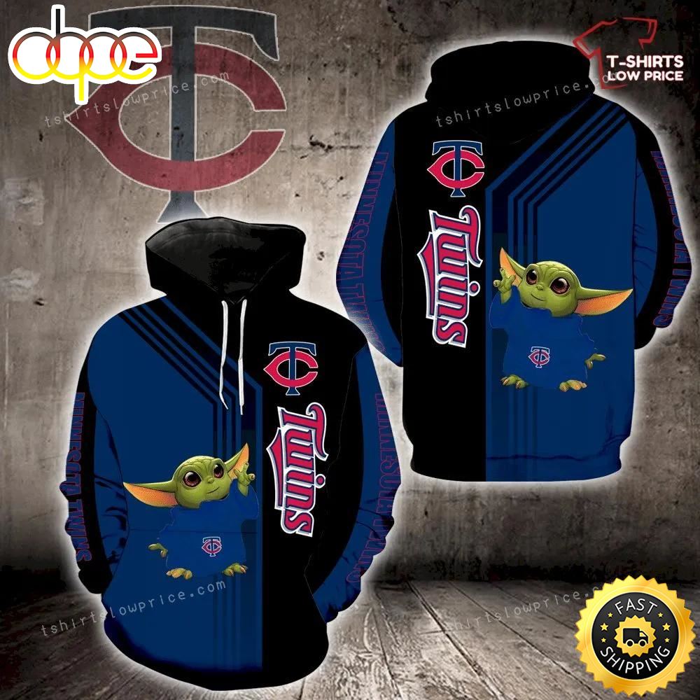 Minnesota Twins Baby Yoda Green Full Print 3d Hoodie
