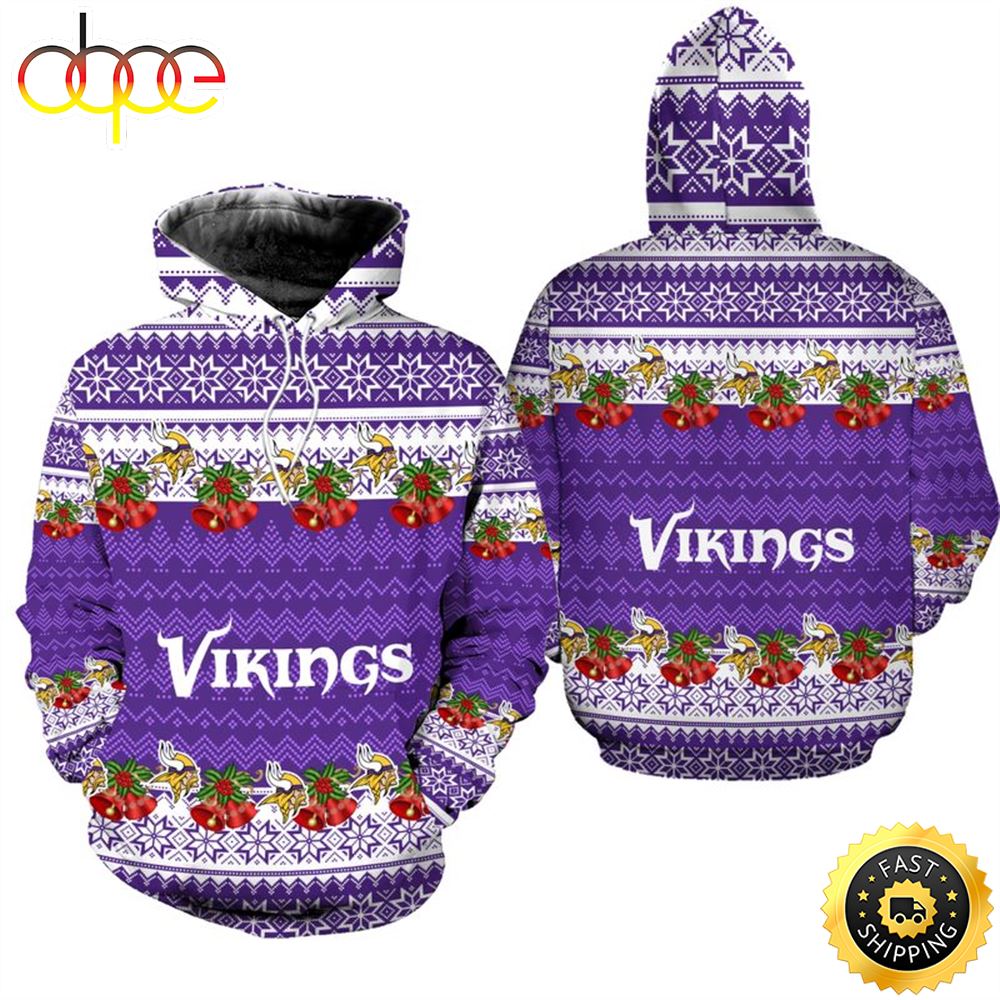 Minnesota Vikings Christmas Football NFL All Over Print Hoodie Shirt
