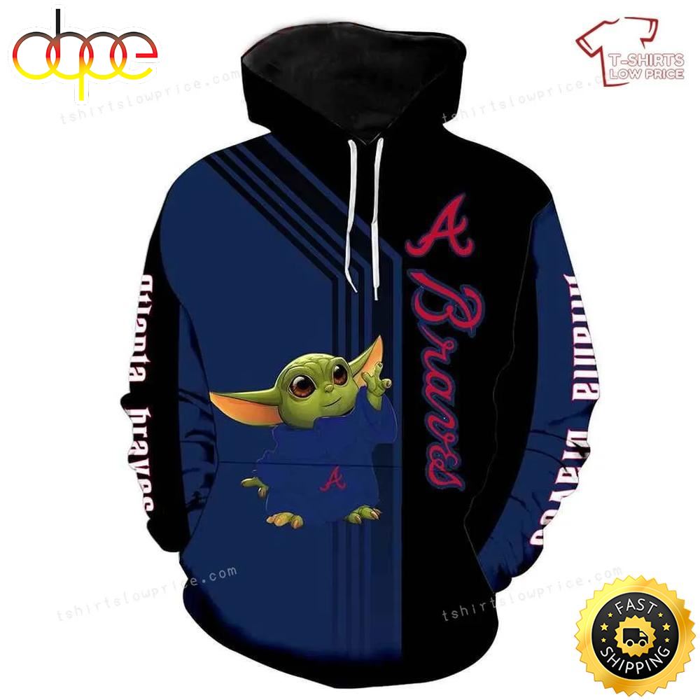Mlb Atlanta Braves Baby Yoda Green 3d Hoodie