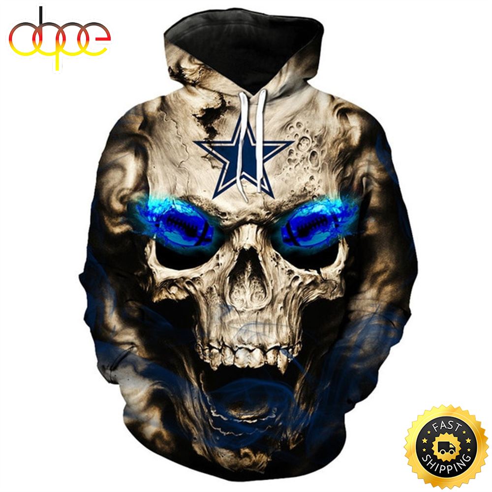 N.F.L.Dallas Cowboys Neon Glowing Cowboys Football Eyes Trendy 3D Hoodie All Over Print Shirts