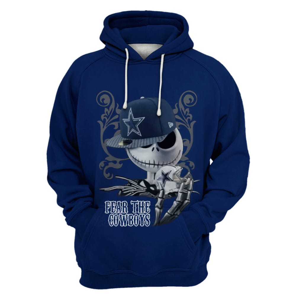 N.F.L.Dallas Cowboys Skeleton Fear The Cowboys 3D Hoodie All Over Print Shirts