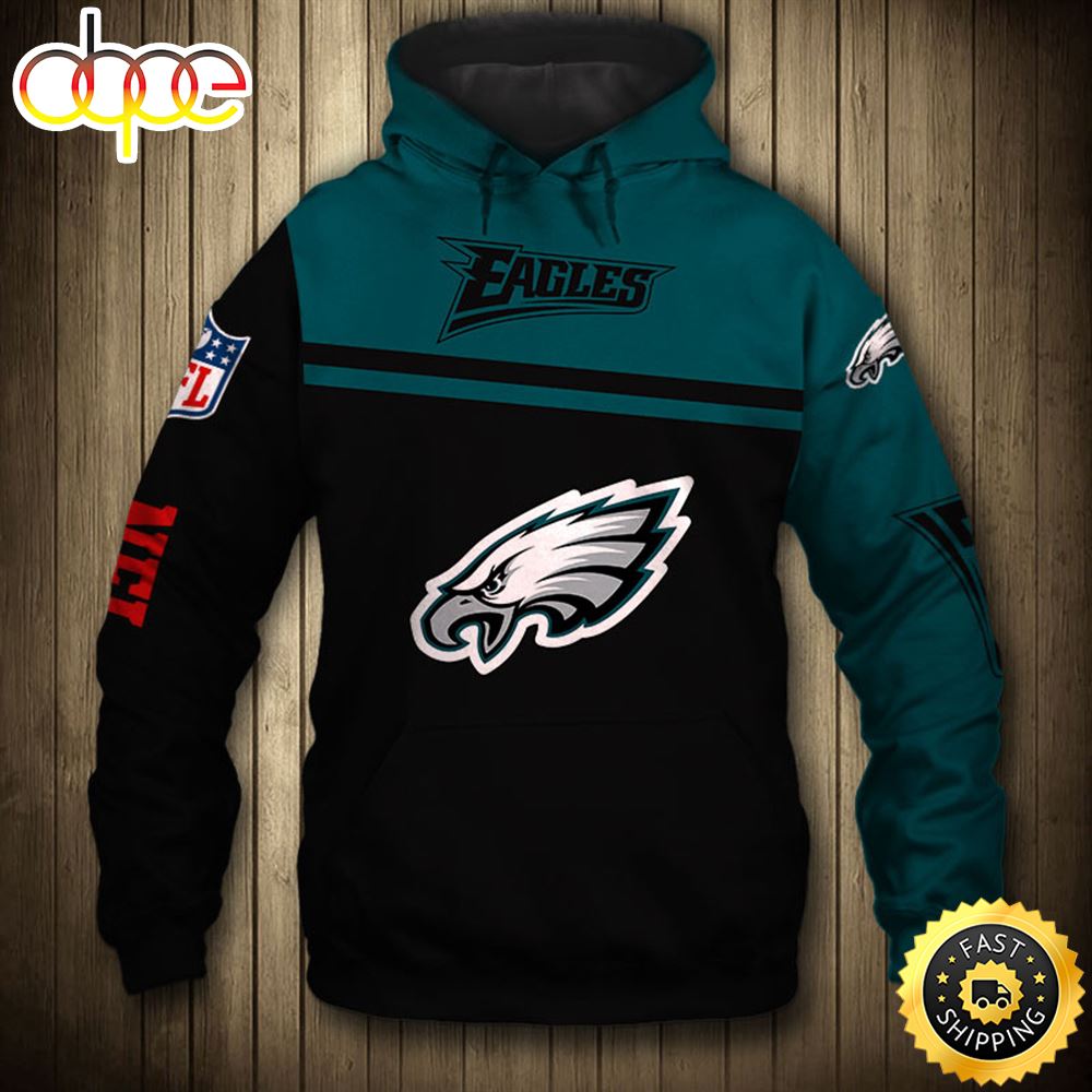 N.F.L.Eagles Logo 3D Hoodie All Over Print Shirt