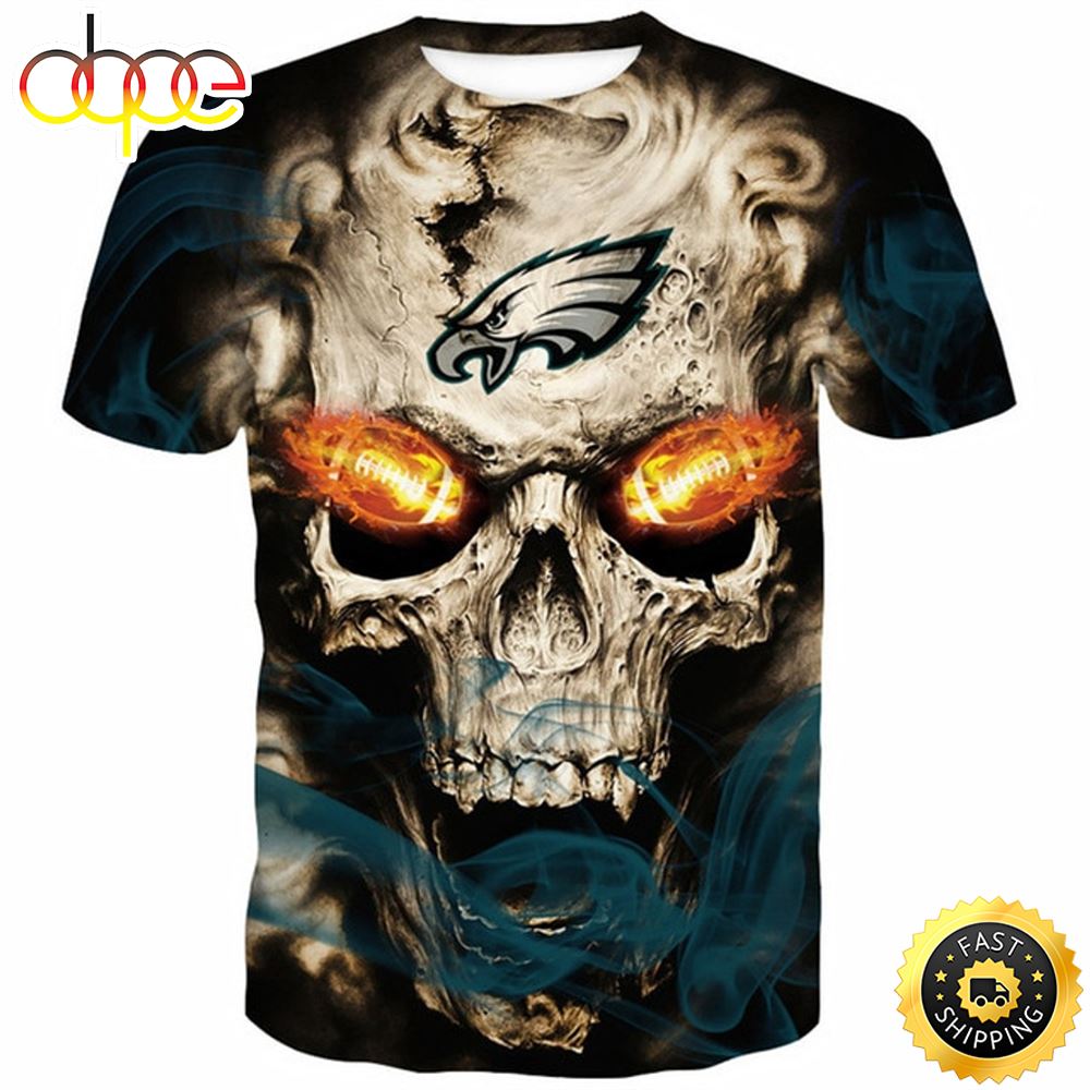 N.F.L.Philadelphia Eagles &amp; Neon 3d Glowing Fiery Eagles Football Eyes All Over Print Shirt