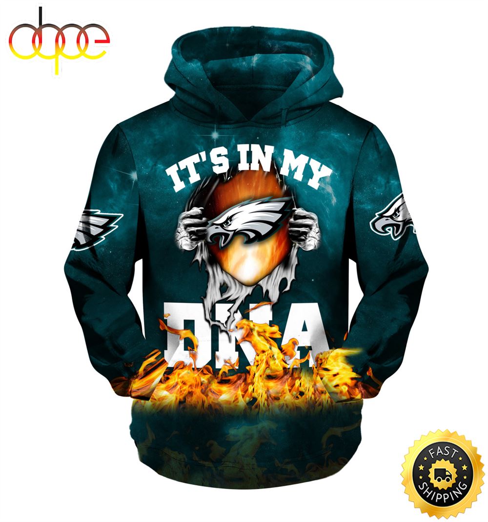 N.F.L.Philadelphia Eagles Trendy &amp; It's In My D.N.A. 3D Hoodie All Over Print Shirt