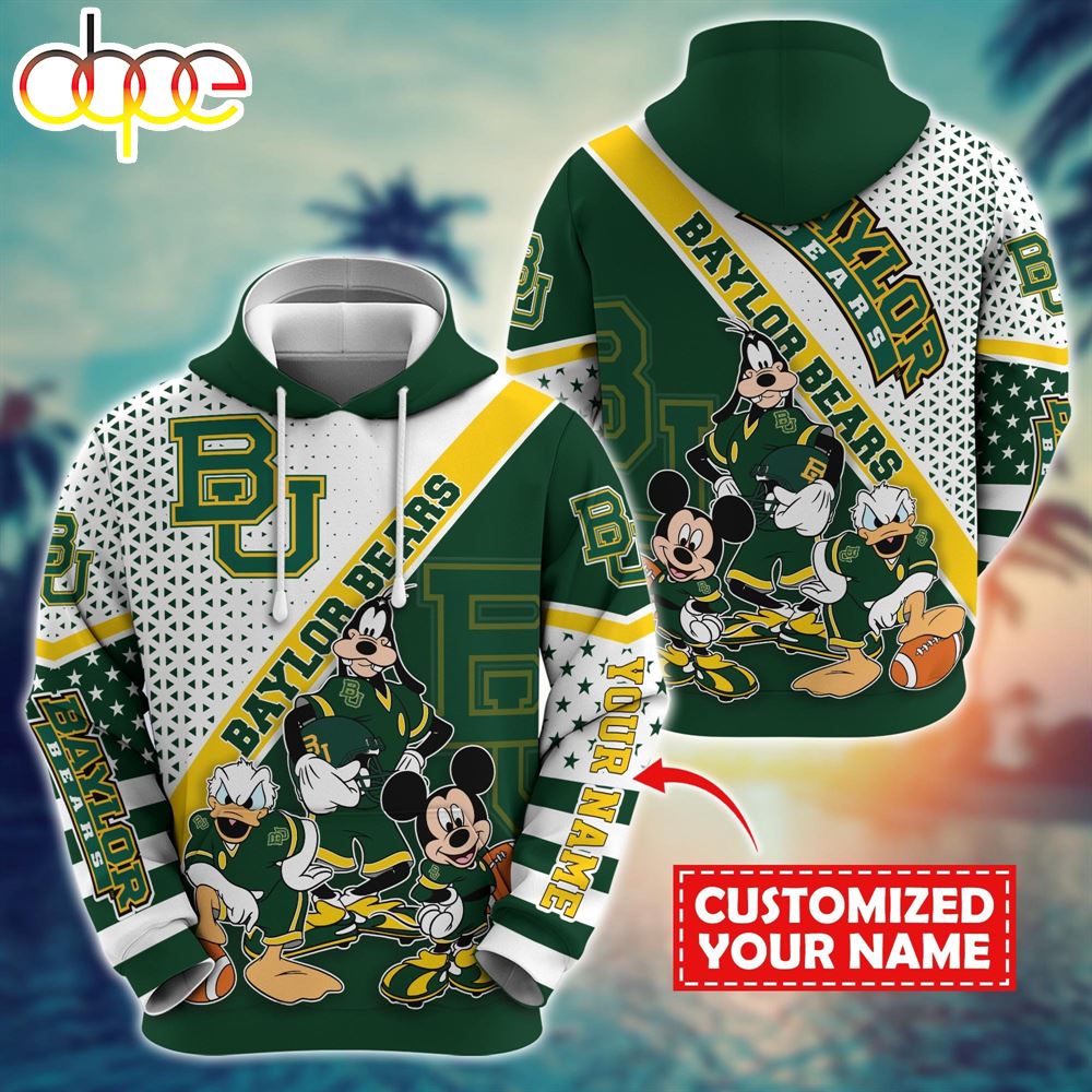 NCAA And Mickey Baylor Bears Character Cartoon Movie Custom Name Hoodie New Arrivals