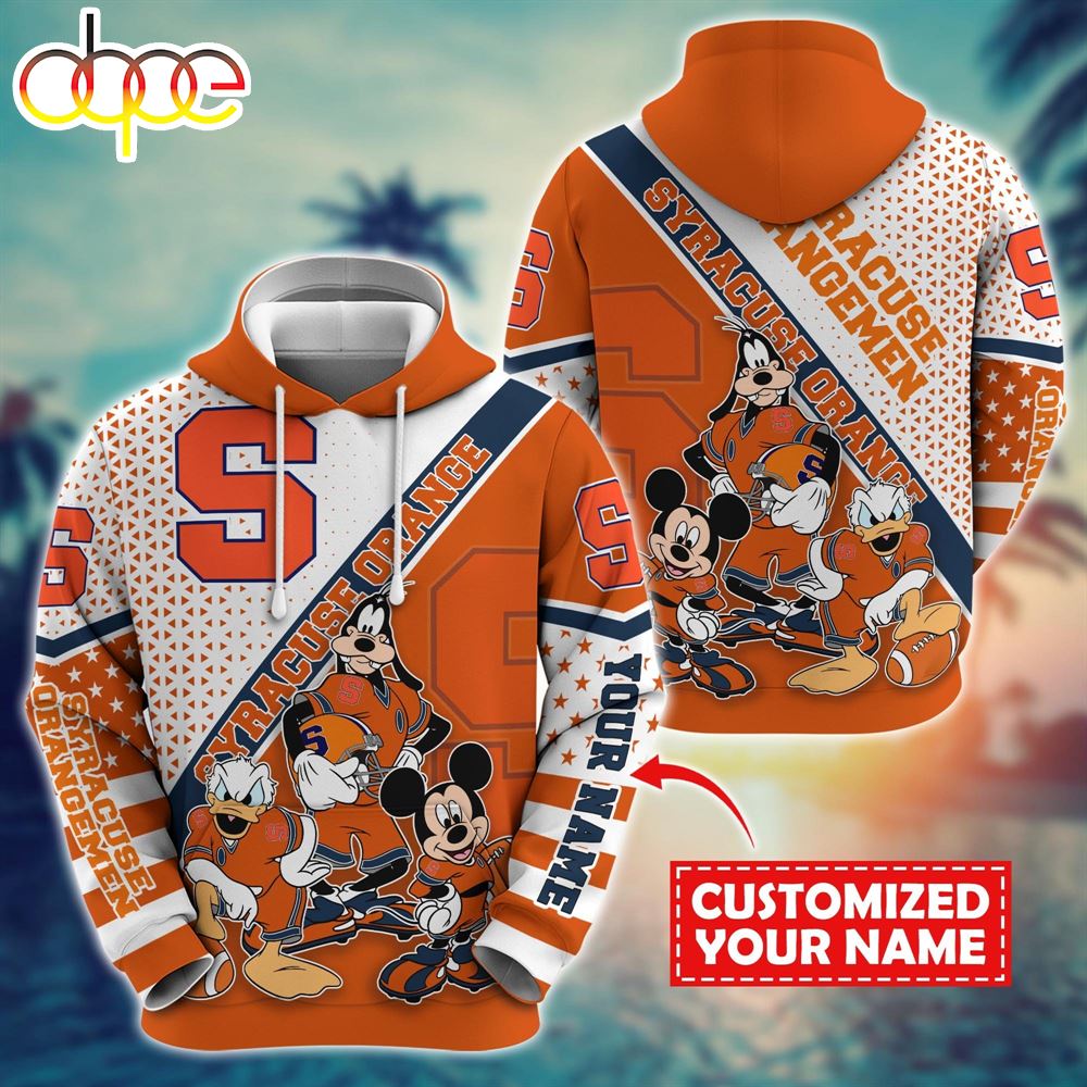 NCAA And Mickey Syracuse Orange Character Cartoon Movie Custom Name Hoodie New Arrivals