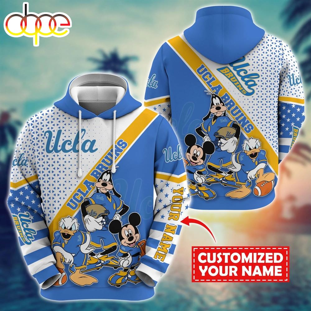 NCAA And Mickey UCLA Bruins Character Cartoon Movie Custom Name Hoodie New Arrivals