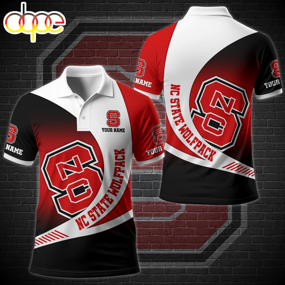 NCAA NC State Wolfpack Team Polo Shirt Custom Your Name