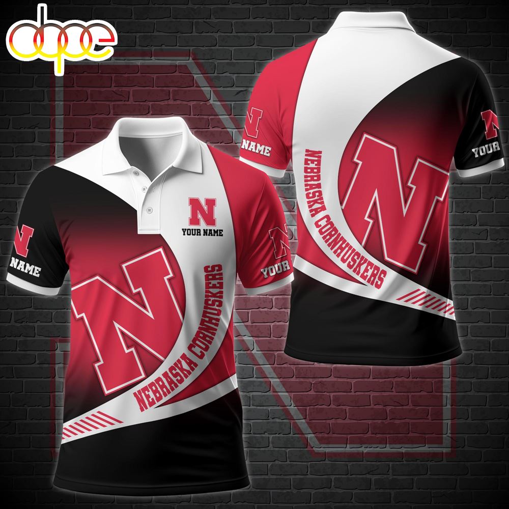 NCAA Nebraska Cornhuskers Team Polo Shirt Custom Your Name