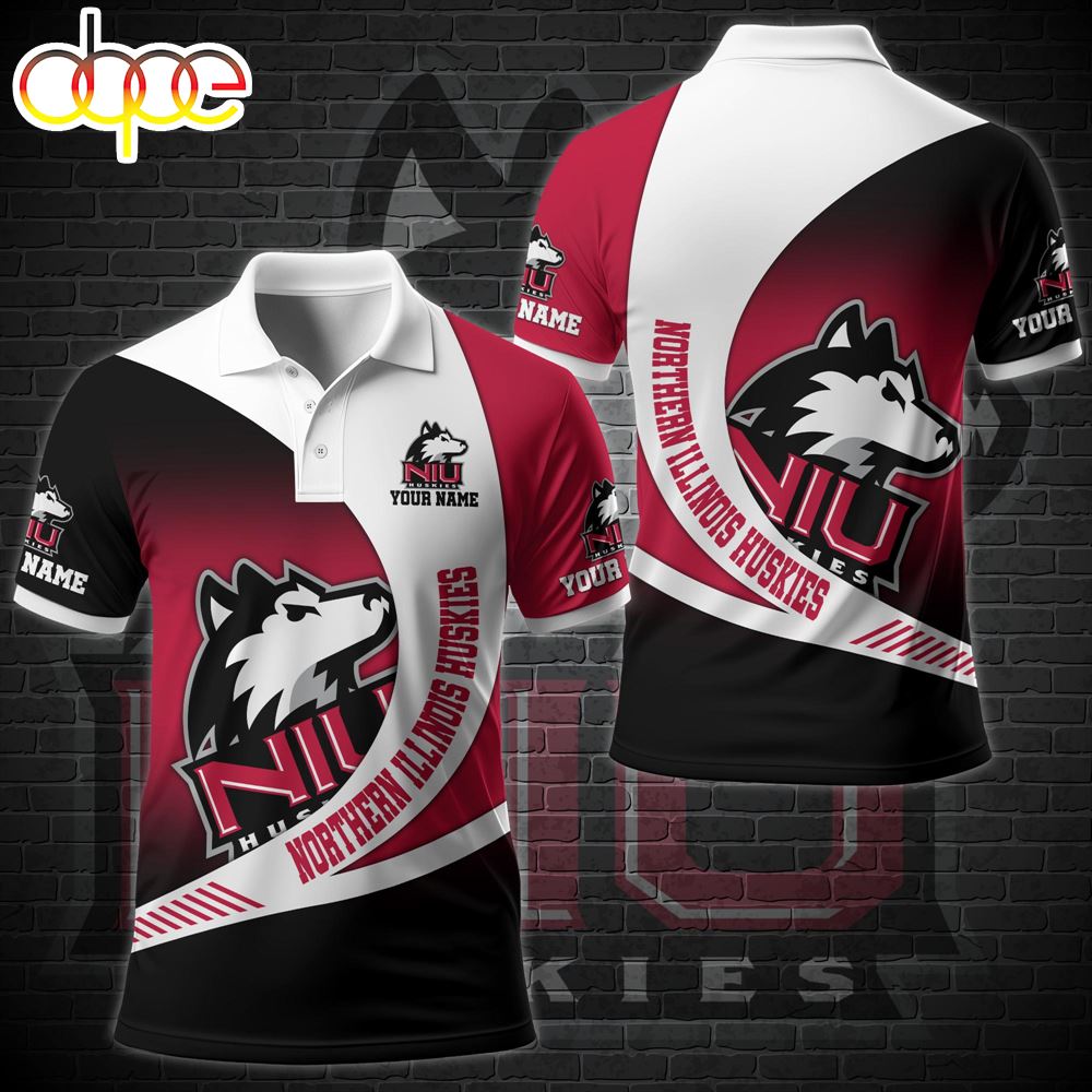 NCAA Northern Illinois Huskies Team Polo Shirt Custom Your Name