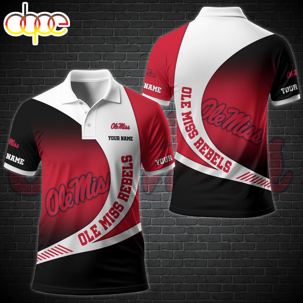NCAA Ole Miss Rebels Team Polo Shirt Custom Your Name