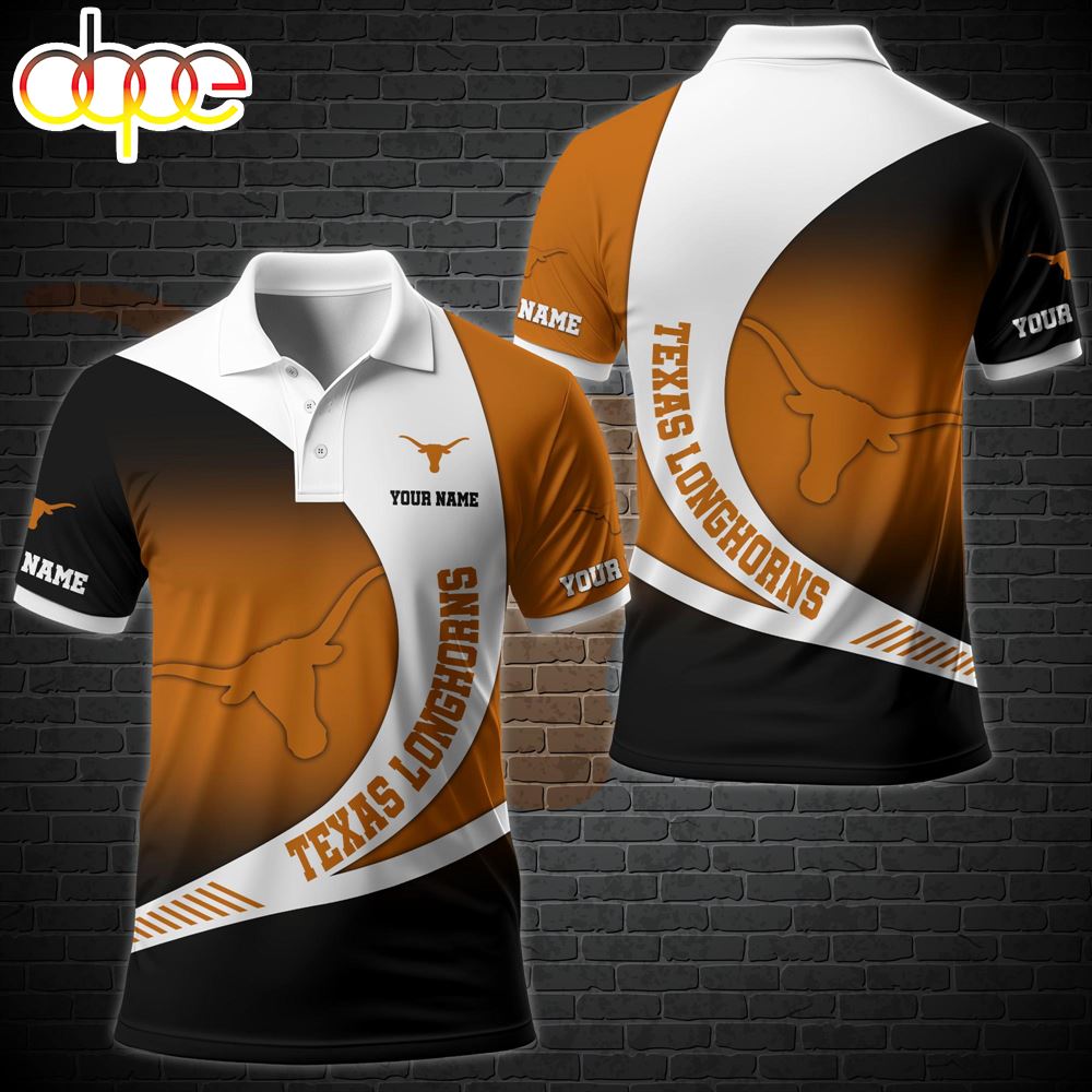 NCAA Texas Longhorns Team Polo Shirt Custom Your Name