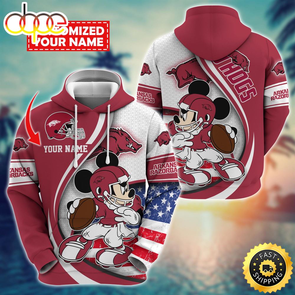 NCAA Arkansas Razorbacks Mickey Custom Hoodie Trending Shirt