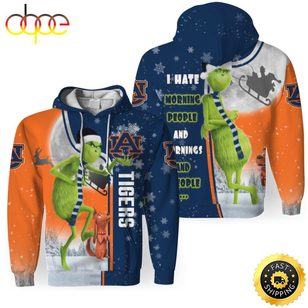 NCAA Auburn Tigers The Grinch Christmas Football Christmas Hoodie All Over Print Shirt