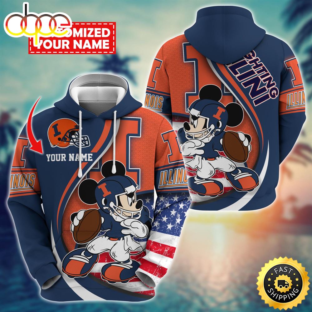 NCAA Illinois Fighting Illini Mickey Custom Hoodie Trending Shirt