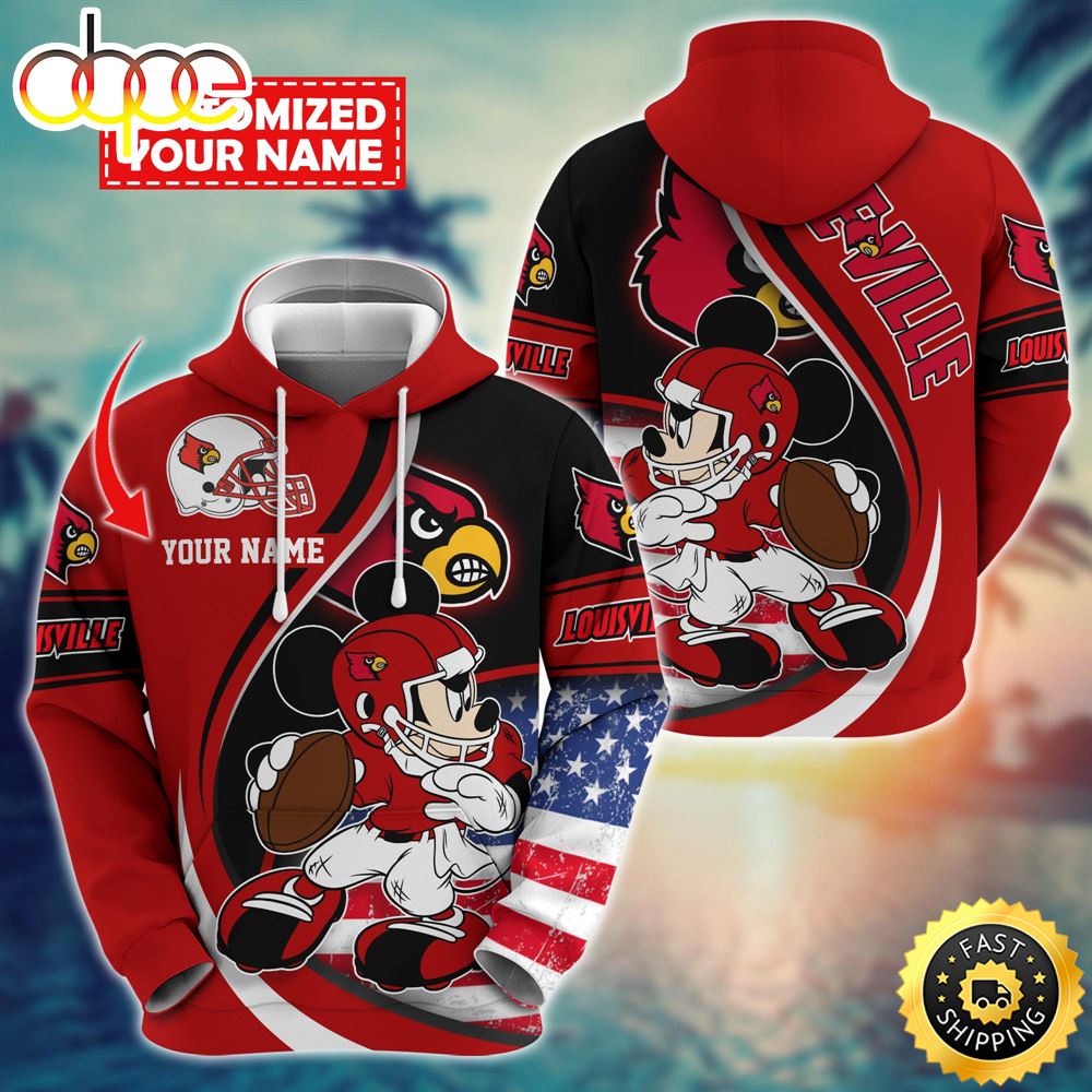 NCAA Louisville Cardinals Mickey Custom Hoodie Trending Shirt
