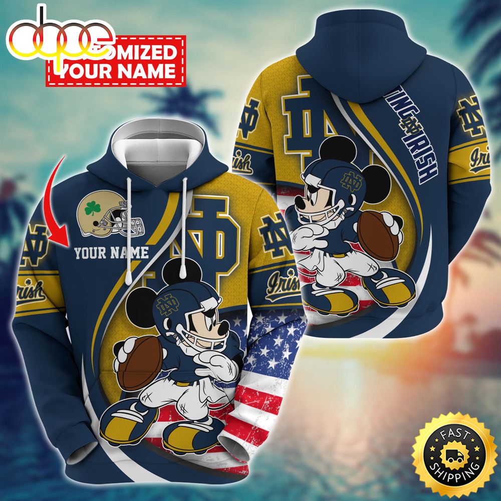 NCAA Notre Dame Fighting Irish Mickey Custom Hoodie Trending Shirt