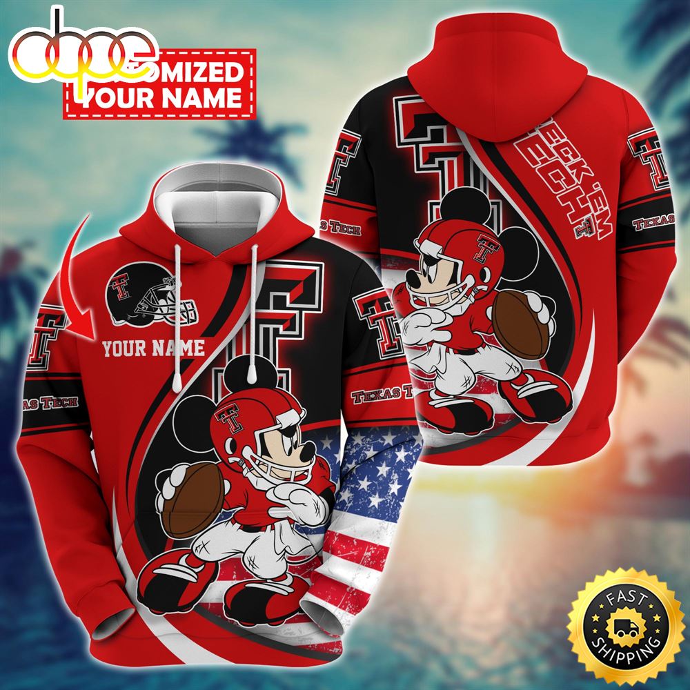 NCAA Texas Tech Red Raiders Mickey Custom Hoodie Trending Shirt