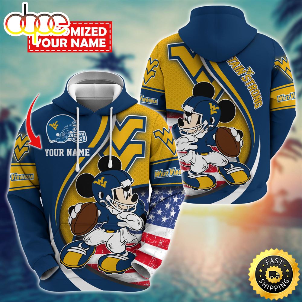 NCAA West Virginia Mountaineers Mickey Custom Hoodie Trending Shirt