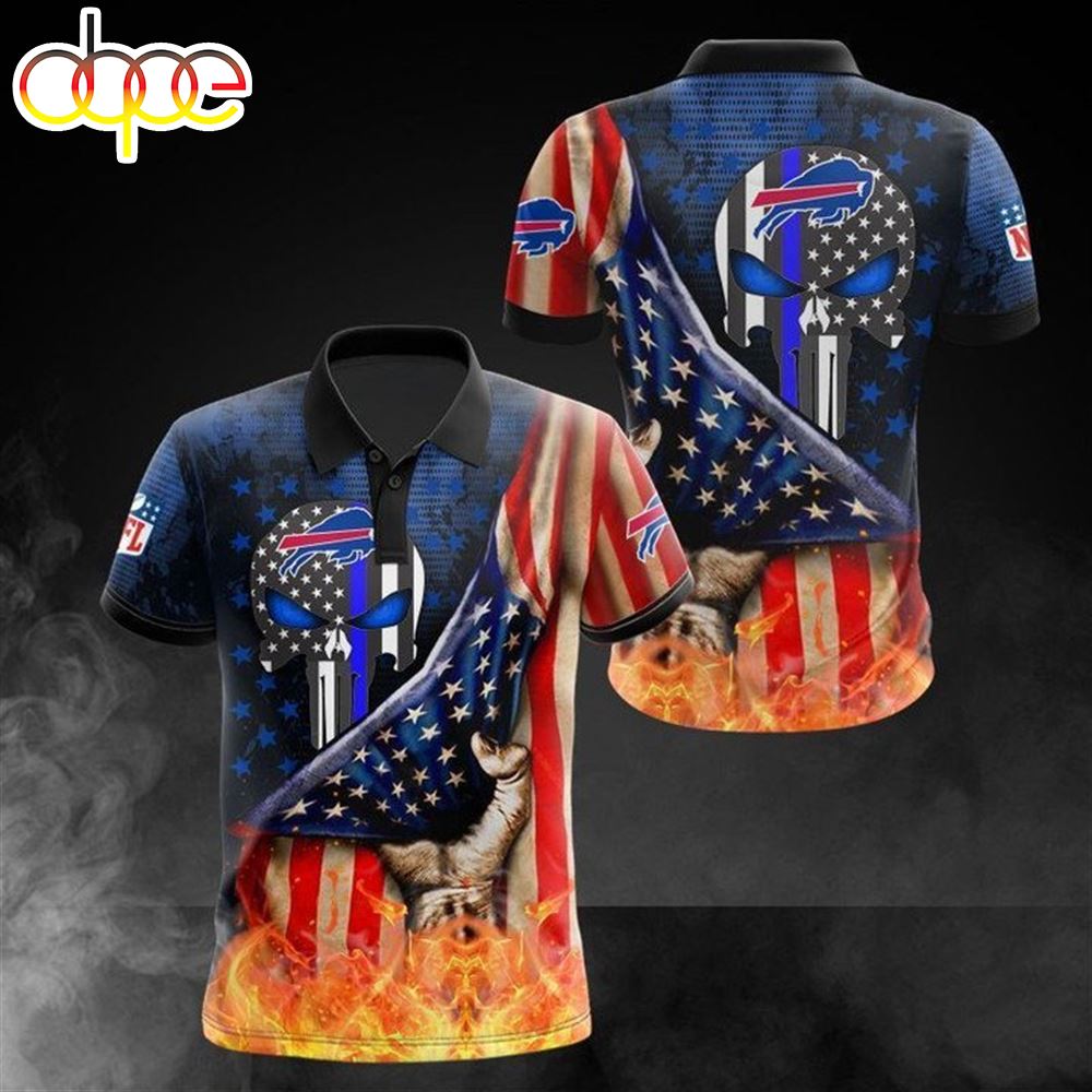 NFL Buffalo Bills American Flag Polo Shirt V2