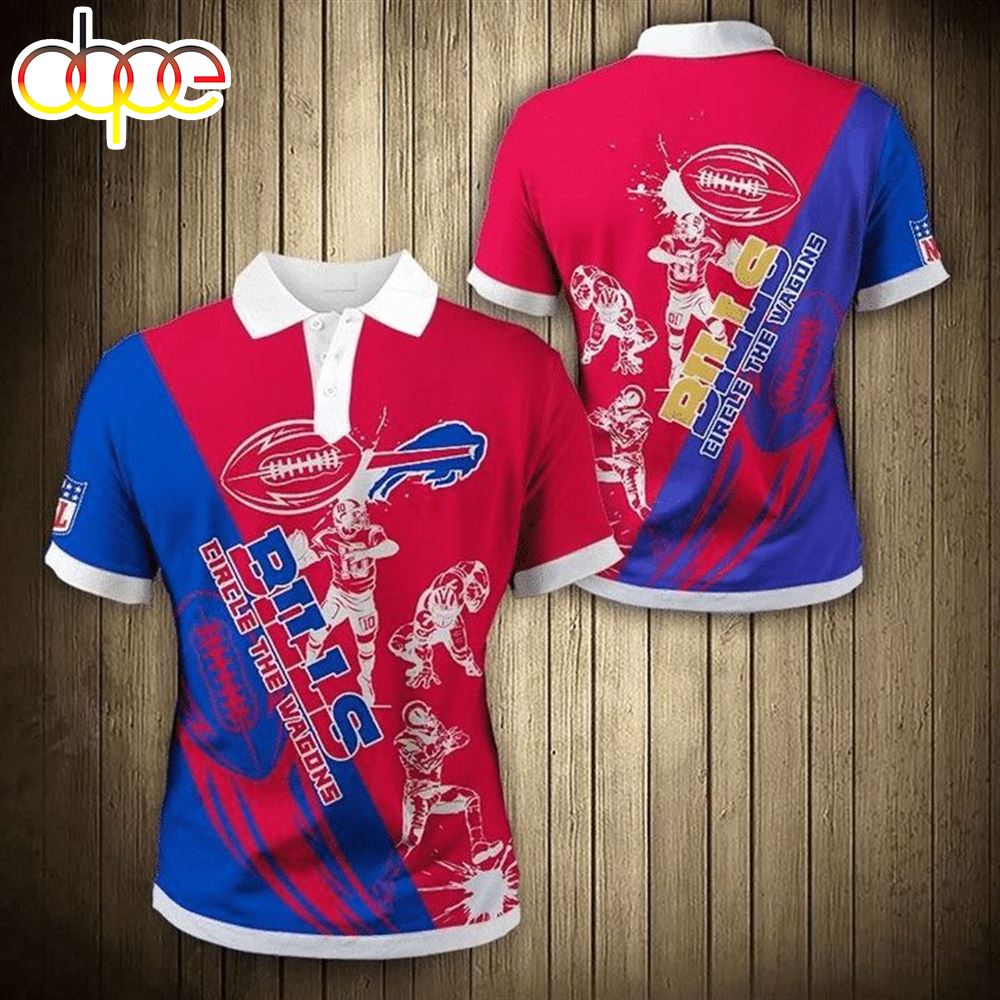 NFL Buffalo Bills Royal Blue Red Polo Shirt
